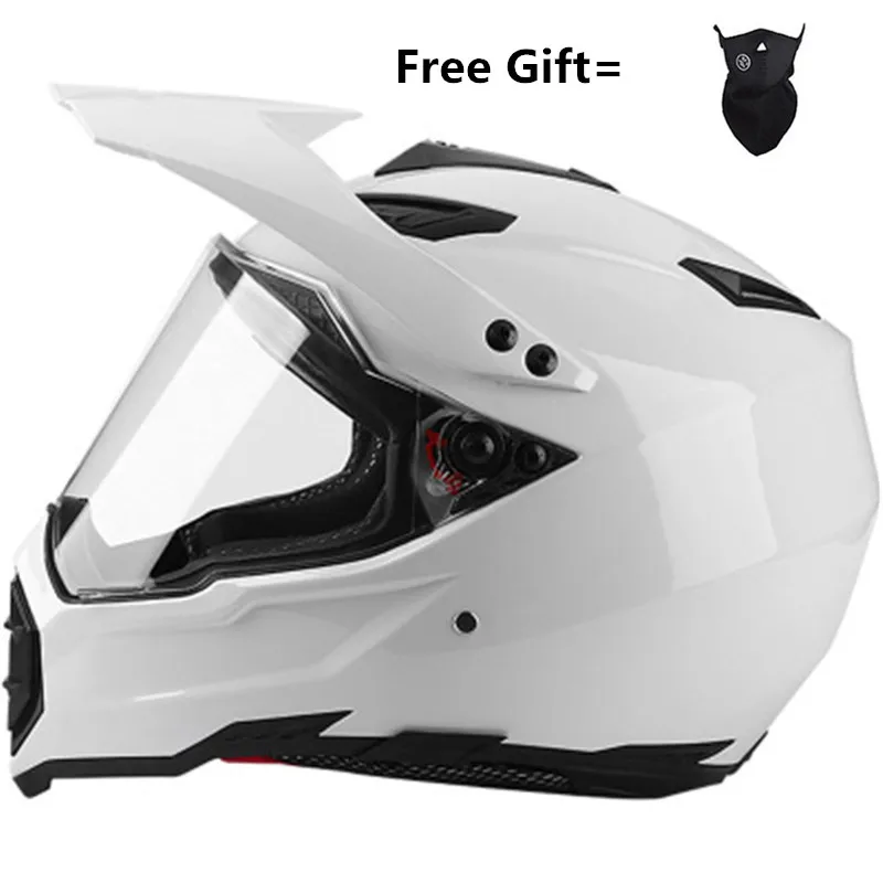 Crossfit Full Gear - Casco moto integrale bianco lucido per
